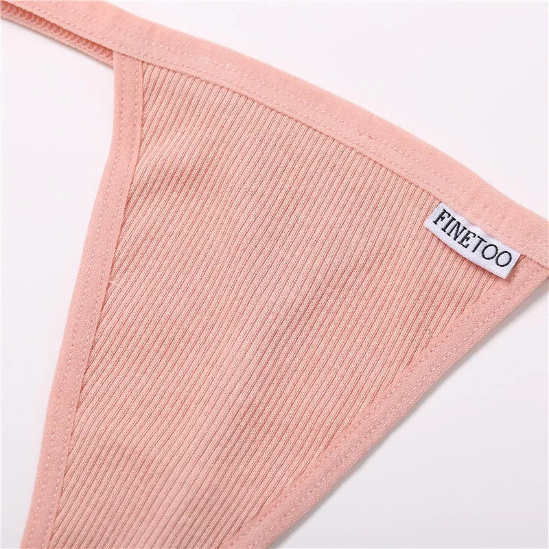 3Pcs/set Cotton Thongs M-XL Sexy Bikini Panties Women T-Back Underpants Girls Low Waist G-string Underwear Female Lingerie 2022