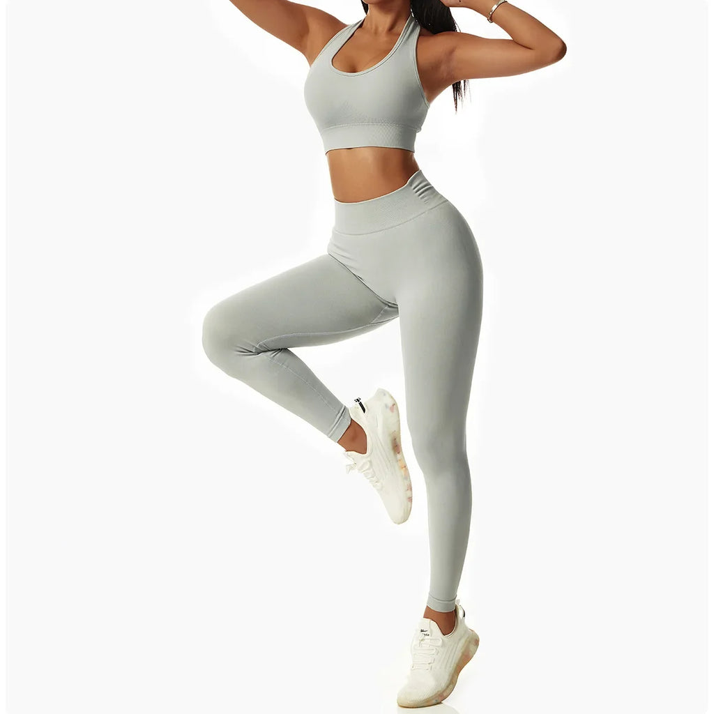 Sexy Halter Yoga Bra Gym Workout Push Up Running Sports Underwear Gathering Sports Vest Beautiful Back Fitness Top