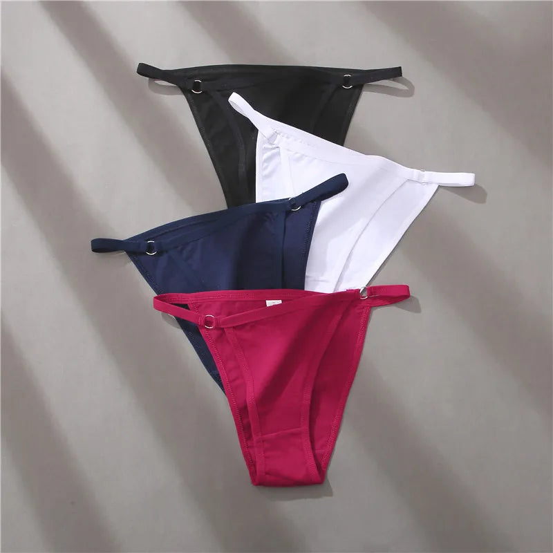 Women's Cotton Panties 3Pcs/set Sexy Low Waist Briefs M-2XL Comfortable Underwear Female Soft Solid Color Underpants Lingerie