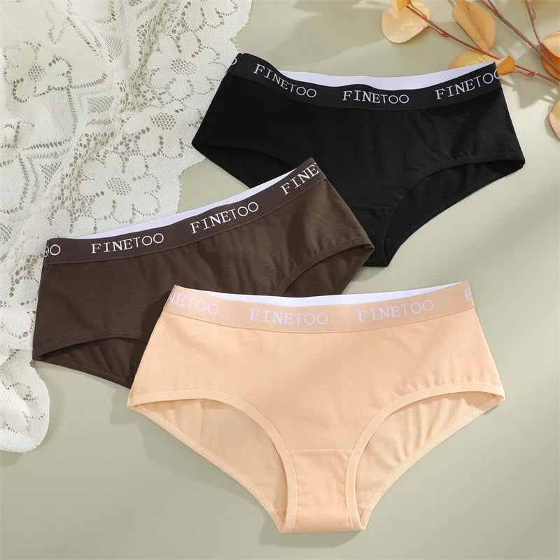 Women's Cotton Briefs Letter Belt Underwear Women Panties Sexy Breathable Briefs Female Stretch Ladies Soft Comfortable Lingerie