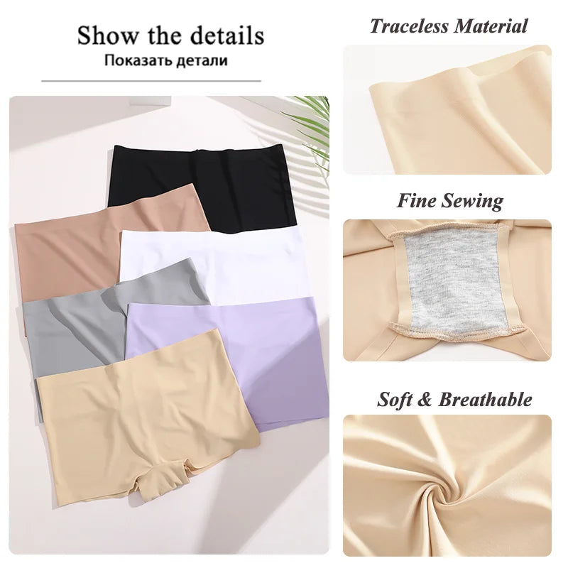 Women's Seamless Panties Sports Boxers Underwear Female Solid Color Comfortable Briefs Cozy Lingerie Intimate Underpants S-XL
