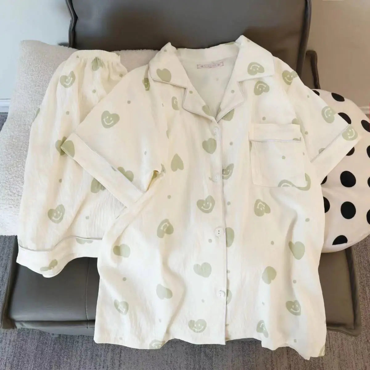 Thin Cotton Women's Short-sleeved Pajamas Set Summer Cute and Casual Sweet and Girly Thin Home Wear Set Sausage Dog Sleepwear