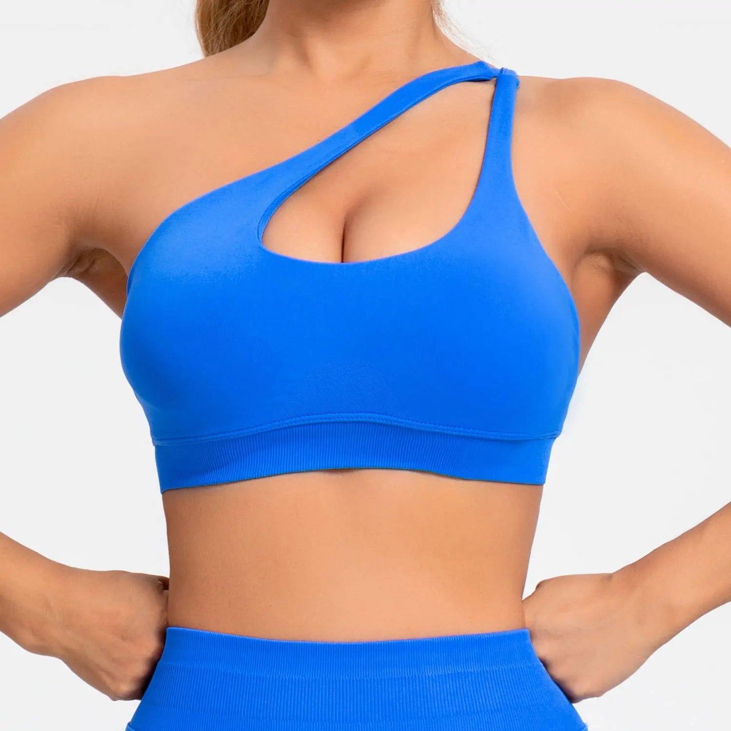 NCLAGEN Asymmetric Sports Bra High Support Backless Gym Top Women Halter Fitness Running Workout Clothes Sexy Seamless Underwear