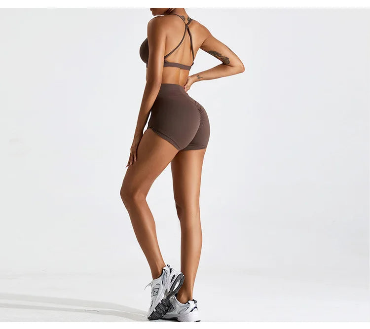 Yoga Shorts Buttock Lift Scrunch Fitness Shorts Gym Legging Cycling Slim Fit Workout Shorts Women High Waist Sports Shorts Women