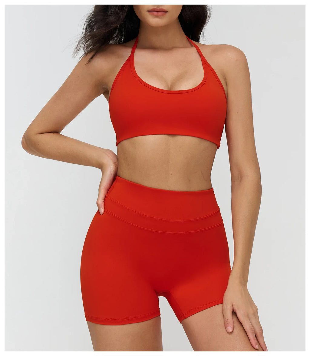 Sexy Gym Top Women Sports Bra Running Hanging Neck Yoga Bra Breathable Sports Underwear Women Fitness Push Up Workout Top Women