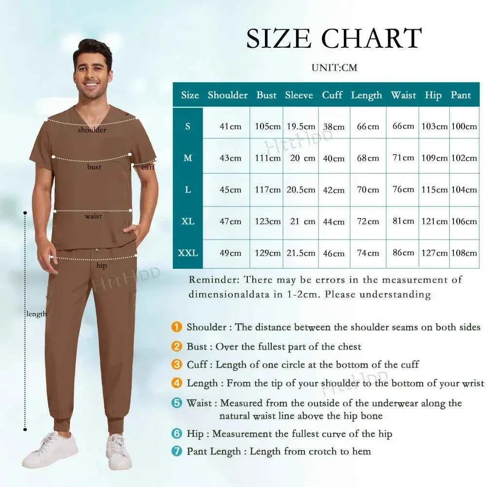 Unisex Nurse Scrubs Suit - Top & Pants