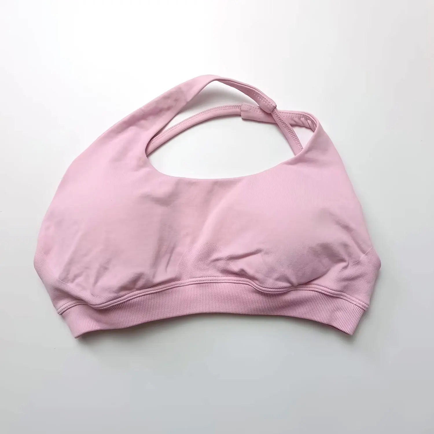 NCLAGEN Asymmetric Sports Bra High Support Backless Gym Top Women Halter Fitness Running Workout Clothes Sexy Seamless Underwear