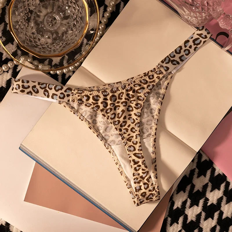 Cotton Sexy Women Panties Leopard Zebra Printed Seamless Girls Briefs Thong Girls G String Fitness Low Waist T-back Size S-XL