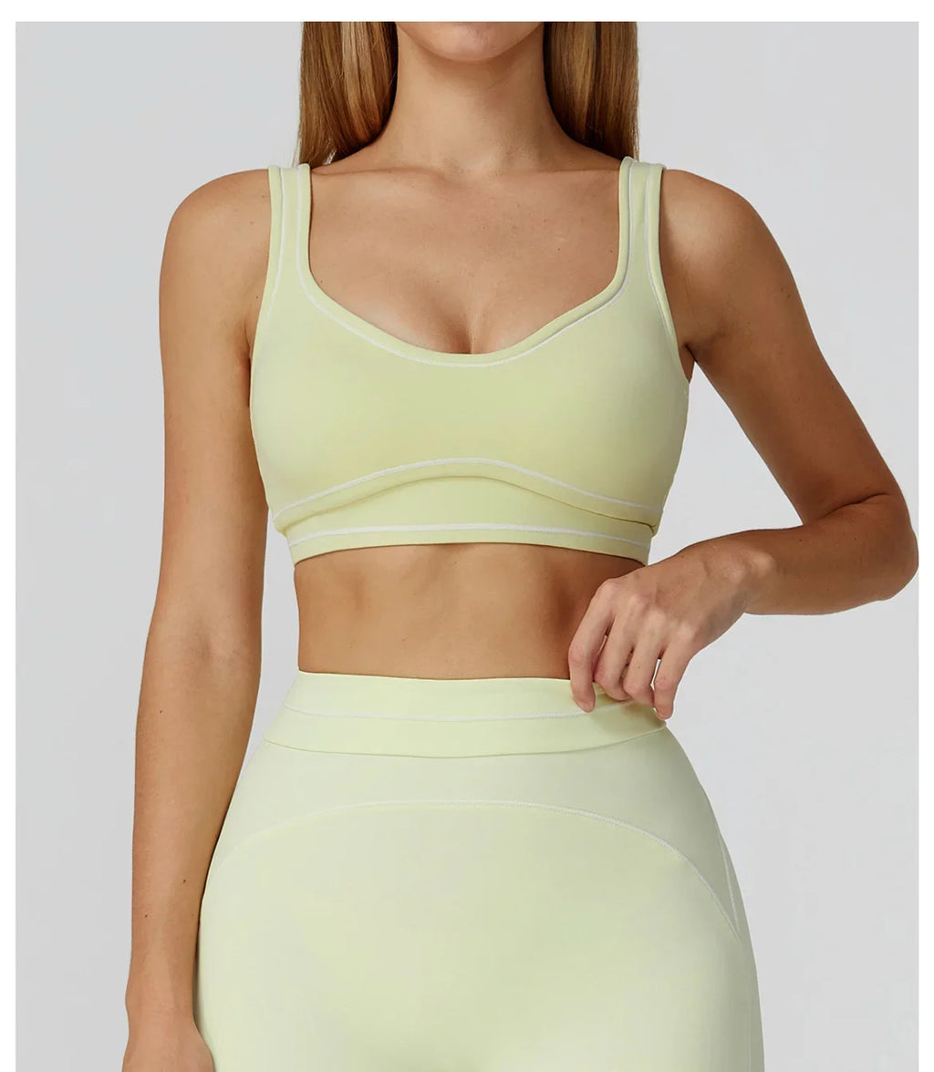Breathable Sports Bra Women Shockproof Fitness Tops Push Up Gym Crop Top Brassiere Sport Bras Gym Workout Top Summer Yoga Bra
