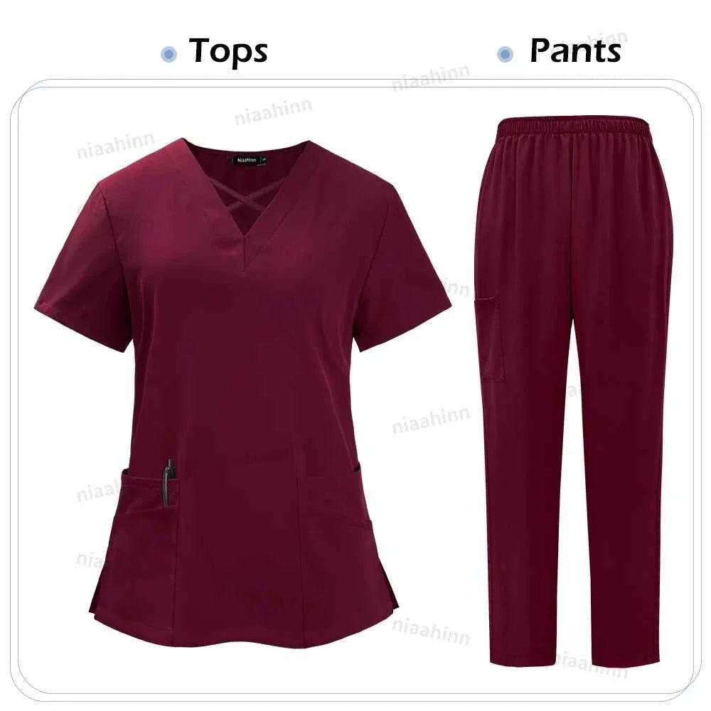 Spandex Scrub Uniform Set - Top & Pants