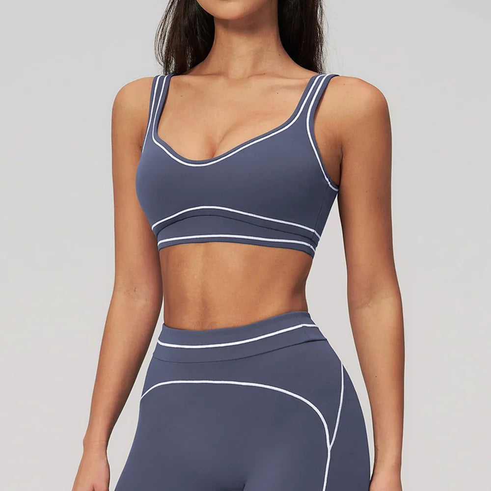 Breathable Sports Bra Women Shockproof Fitness Tops Push Up Gym Crop Top Brassiere Sport Bras Gym Workout Top Summer Yoga Bra