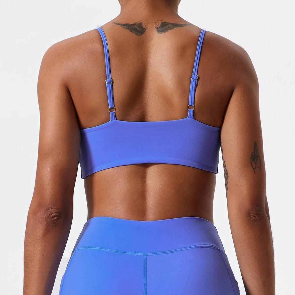 Hearuisavy Summer Sports Bra Shockproof Push Up Gym Top Women Quick-Dry Yoga Clothes Pleated Design Brassiere Workout Crop Top