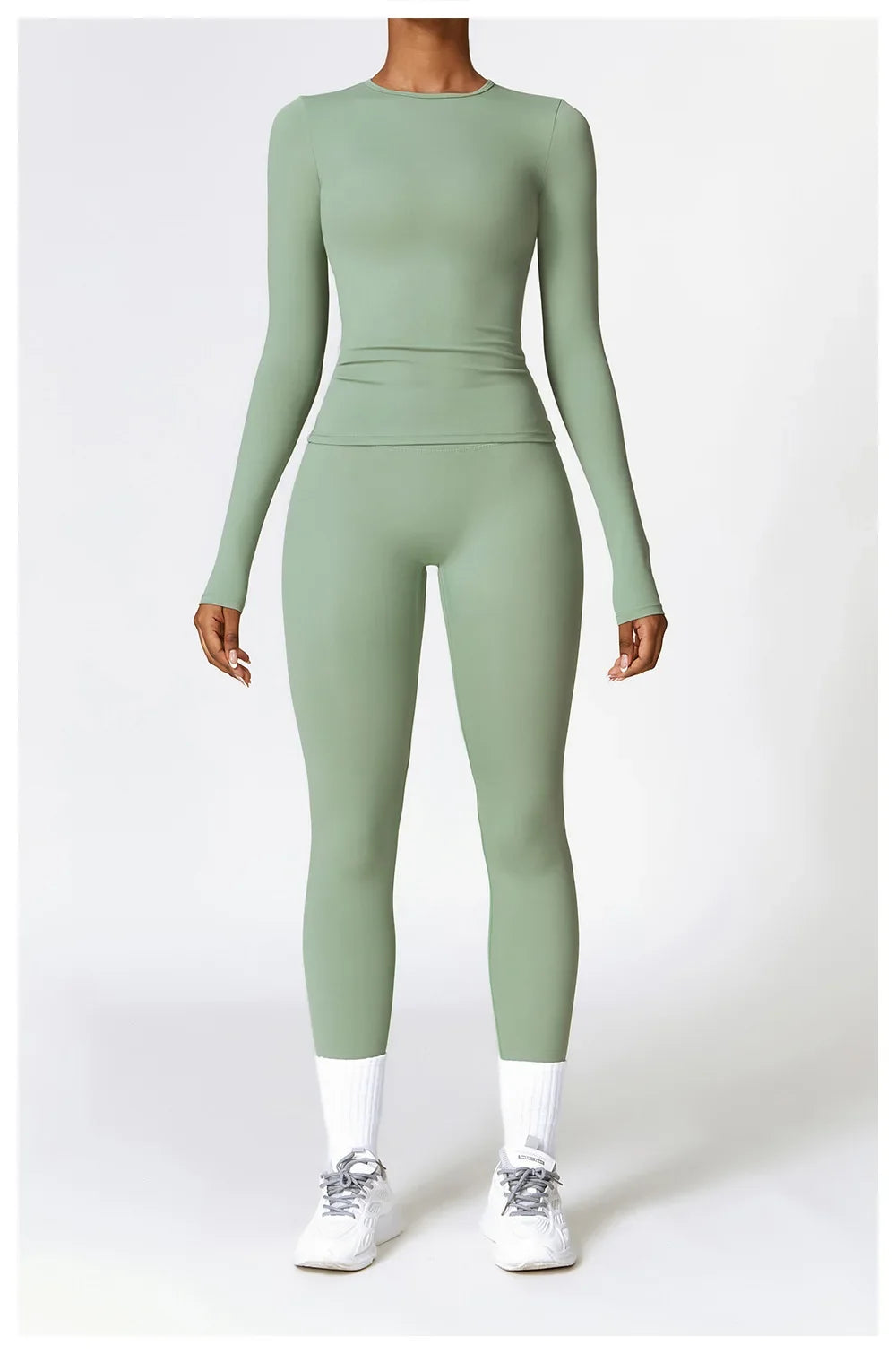 NCLAGEN Long Sleeve Workout Top Gym Pilates Clothes Women Active Wear Sports Shirt Elastic Fitness Yoga Clothing Running Shirts