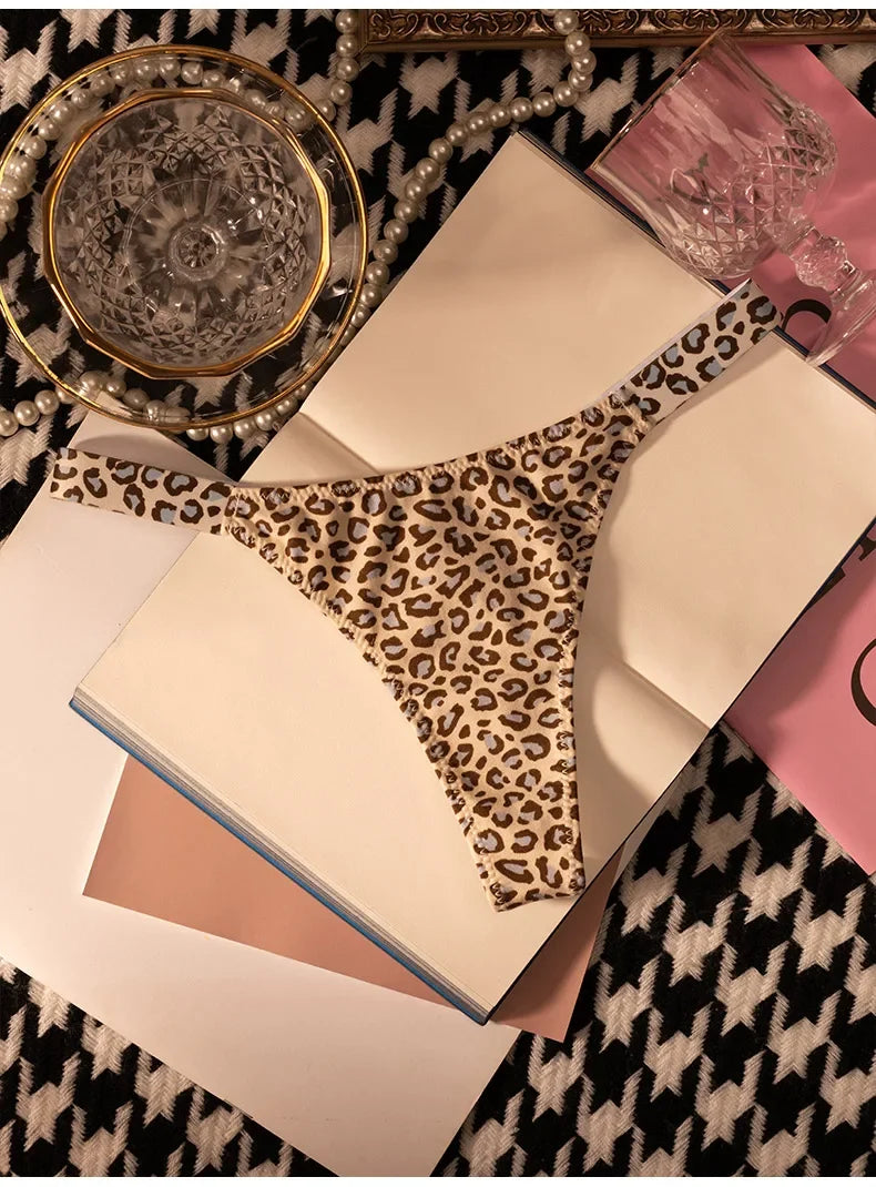Cotton Sexy Women Panties Leopard Zebra Printed Seamless Girls Briefs Thong Girls G String Fitness Low Waist T-back Size S-XL