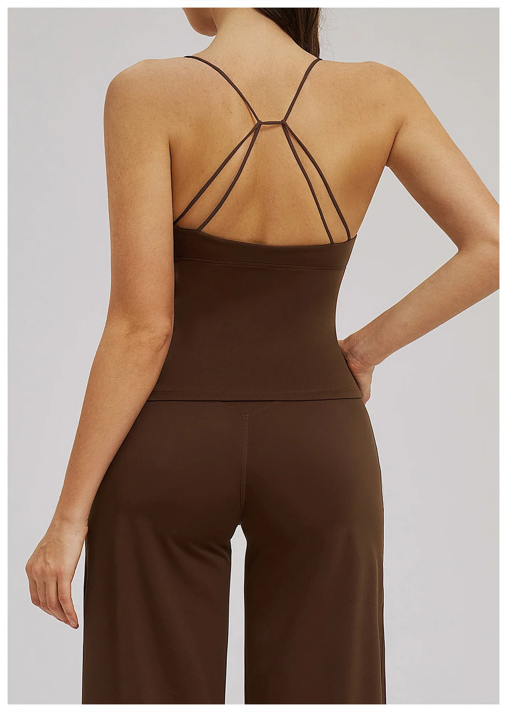 Vision Twist Front Longline Top Sports Longline Strappy Top Sports Yoga Vest Women's Fitness Tank Top Gym Running Workout Halter