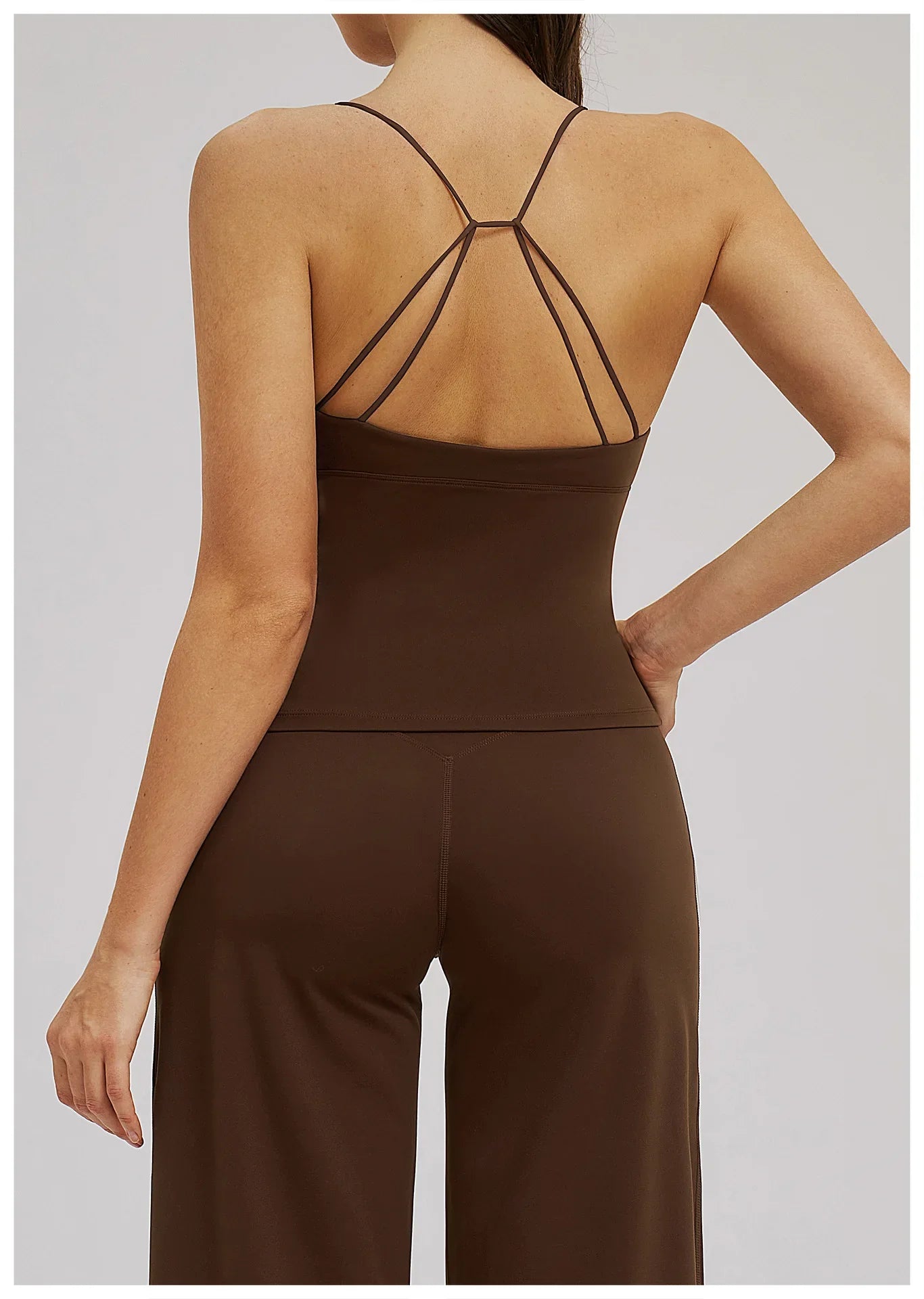 Vision Twist Front Longline Top Sports Longline Strappy Top Sports Yoga Vest Women's Fitness Tank Top Gym Running Workout Halter