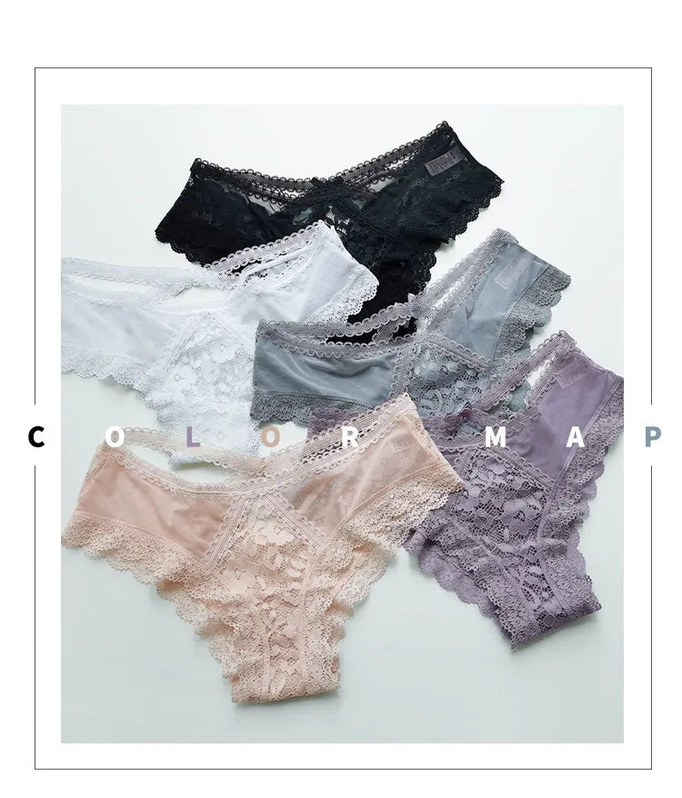 Lace Thin Sexy Girls Panties Seamless Women Briefs Thong Hollow Out G String Underwear Transparent Female Low Waist Lingerie