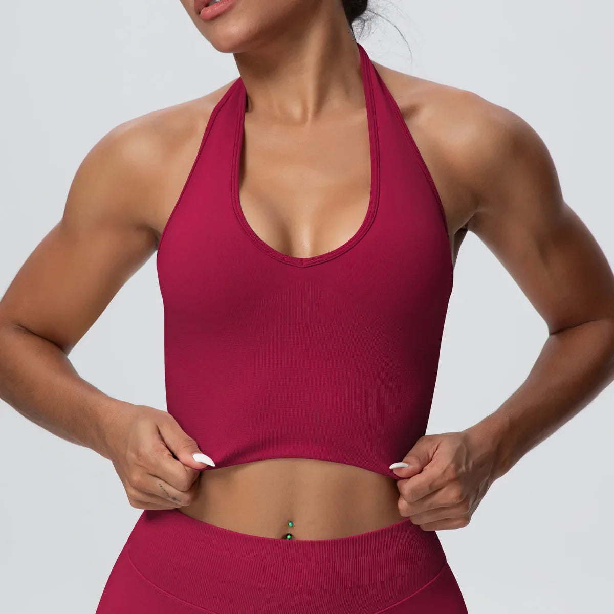 Gym Tops Women Halter Top Gym Vest Woman Sexy Backless Push Up Sport Bras Running Vest Workout Tops Activewear Yoga Fitness Vest