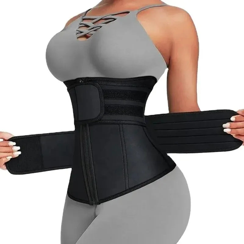 Women's Waist Trainer, Waist Tightening Bodywear Zipper Shapewear Belt, Slimming Fitness Black Shapewear