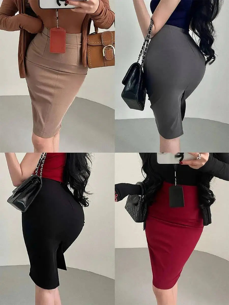 Korean Style Pure Desire Sexy OL High Waist Tight Slimming Mid Length Skirt Fashion Women Sweet Mini Skirts 2026 New Summer 9B8