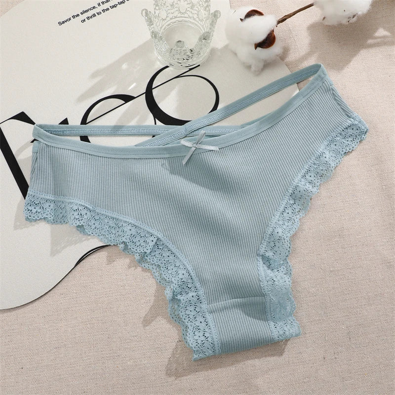 4PCS Cotton Seamless Panties Hollow Sexy Design Unique Low Waist Women Panties Breathable Girls Underwear Soft Lingerie S-XL