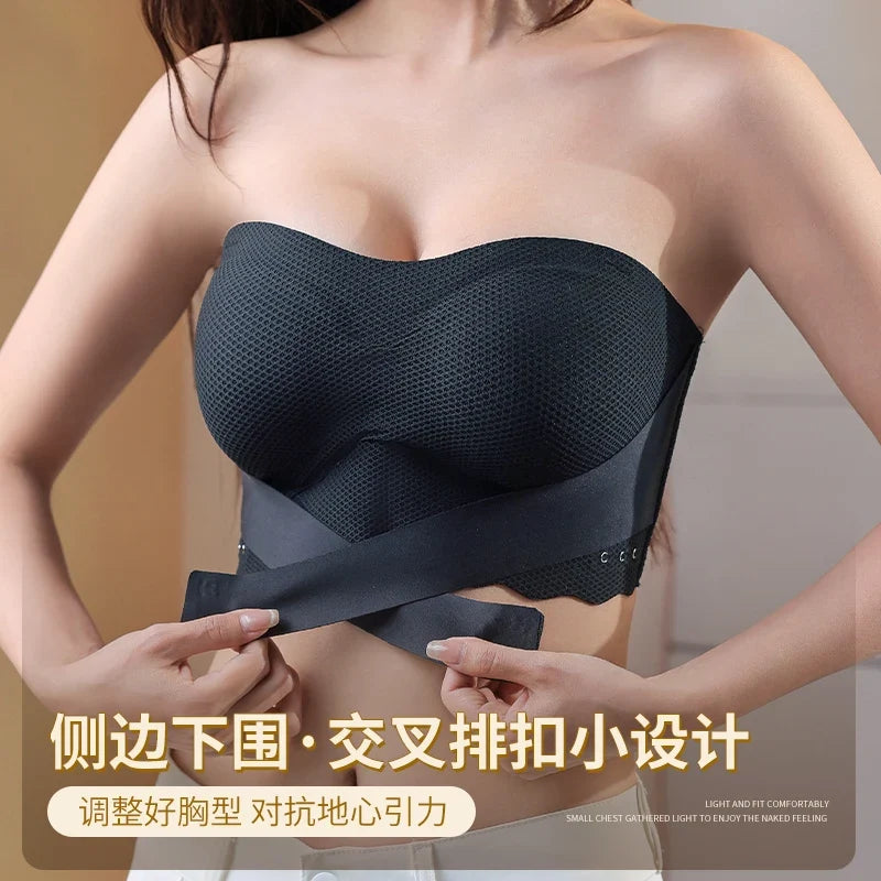 Wireless Wedding Brassiere Push Up Bras Lingerie Sexy Bralette Strapless Bras Invisible Tube Tops Seamless Breathable Bras M-6XL