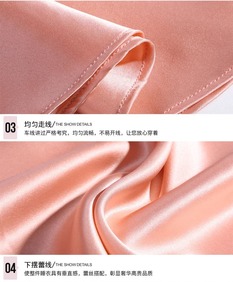 100% Pure Silk Pajamas for Women Mulberry Silk Sexy Silk Suspenders for Women Sexy Nightwear Women's Nightie Sleepwear