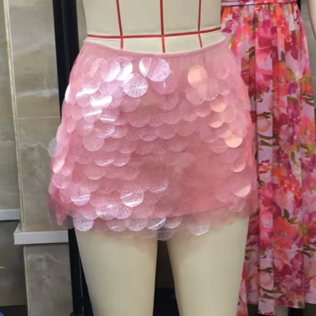 New Glitter Mini Skirts Women Fashion Summer Short Skirts Low Rise Sequins Skirts Spring Summer Casual Party Club Bodycon Skirts