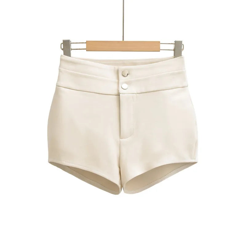 New American Style Solid Color Basic Hot Girl Sexy Hip-enhancing High-waisted Bodycon Shorts For Woman Casual Elegant Y6W8