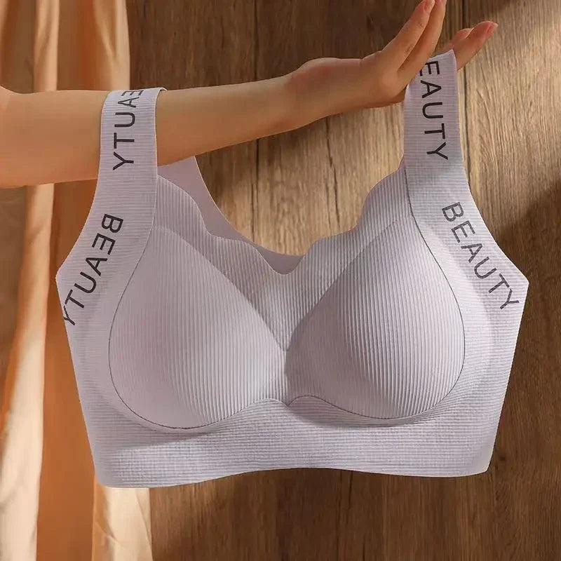 Seamless Wireless Bra One-Piece Vest Lingerie for Women Lift and Support Side Smoothing Push-Up Full Coverage Bra Small Chest