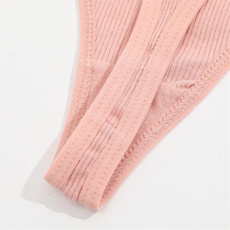 3Pcs/set Cotton Thongs Lace Bikini Underpants Women S-XL T-Back Underwear Ladies G-string Soft Thong Panties Female Lingerie New