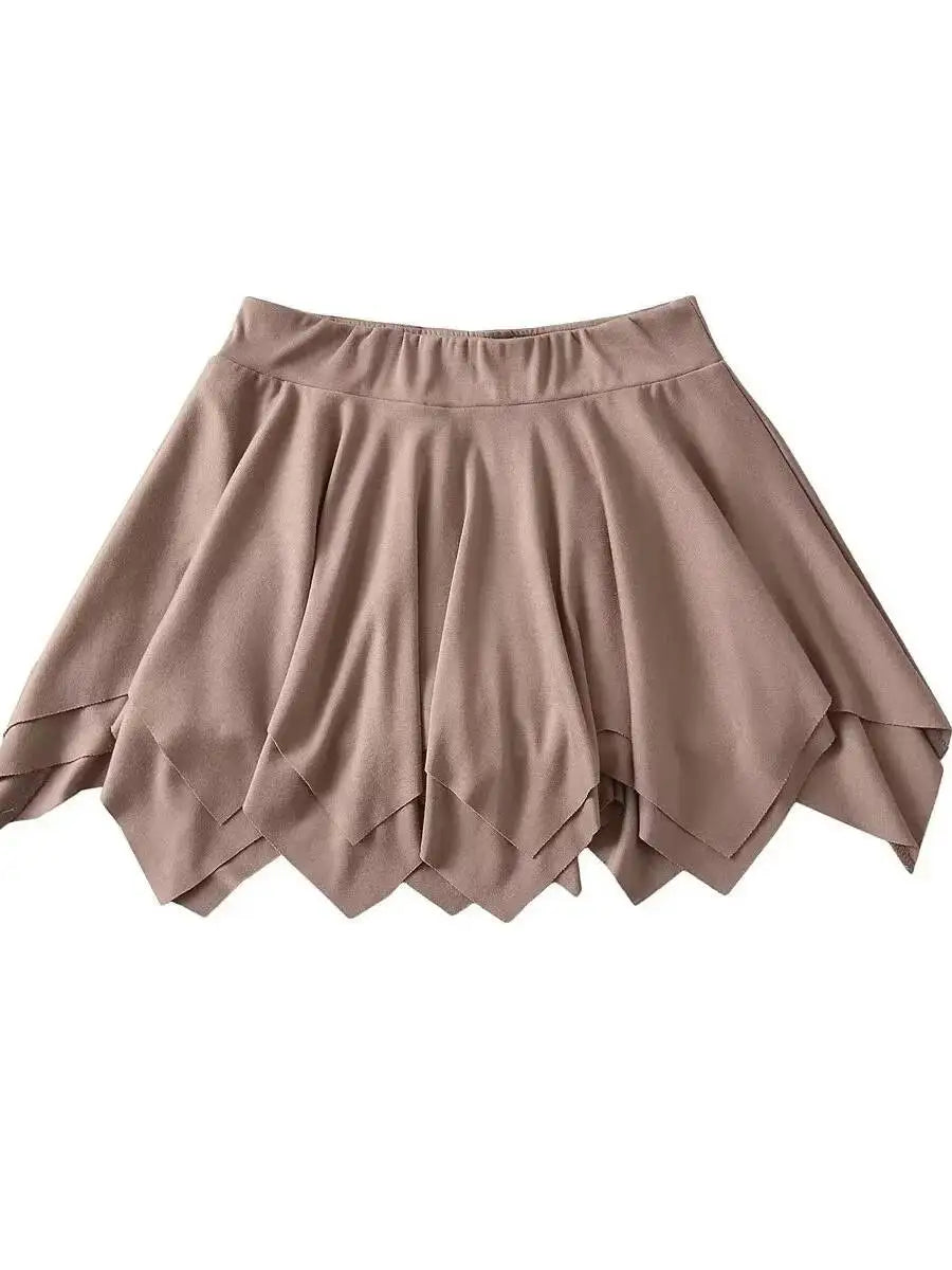 Summer Sexy Pure Desire Loose Edge Design Sense Short Skirt Women High Waisted Wrap Hip Reducing Age Pleated A-line Skirt H2JI