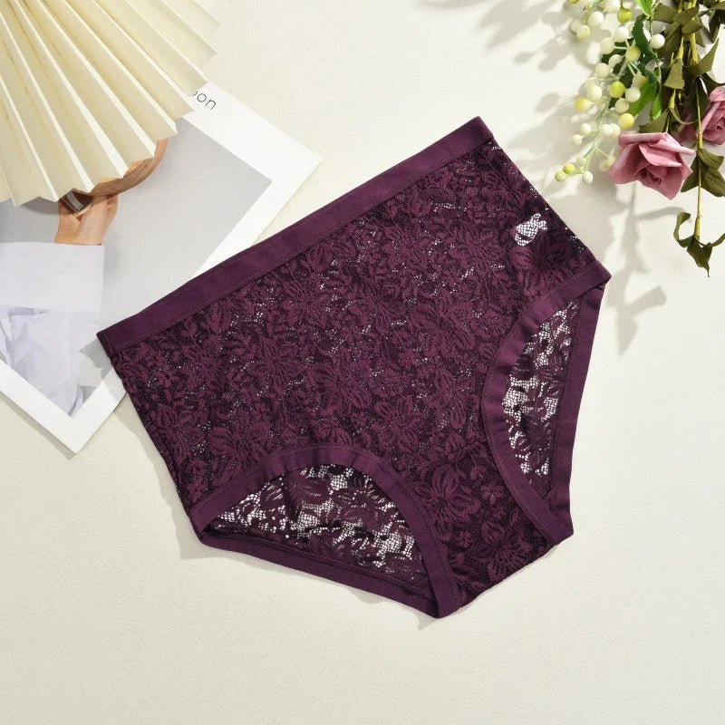 New Women Sexy Panties Safe Hollow Out Lace Floral Ladies Briefs Low Waist Solid Comfortable Hot Sale Female Underpants S-XXL