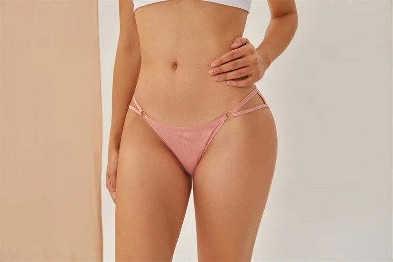 3Pcs Women Cotton Lingerie Sexy Soft Fashion Panties Femme Buckle Design Underwear Pantys Underpant Lingerie Lace Intimates S-XL