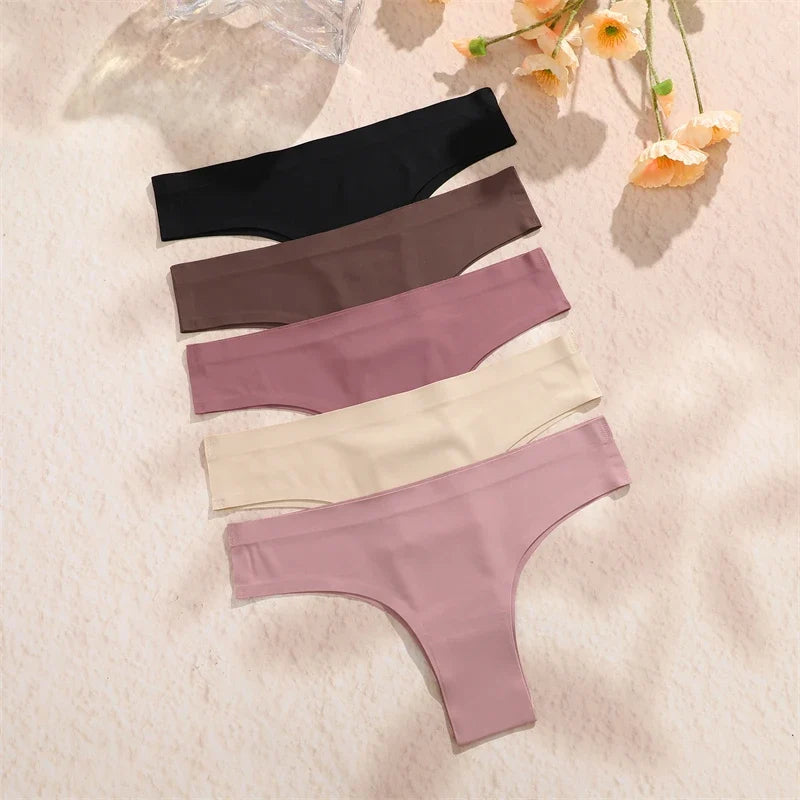 3PCS Seamless Ultra-thin Brazilian panties Maillard Panties Women Ice Silk Underwear Sexy Panty Low Waist G-string Female Solid