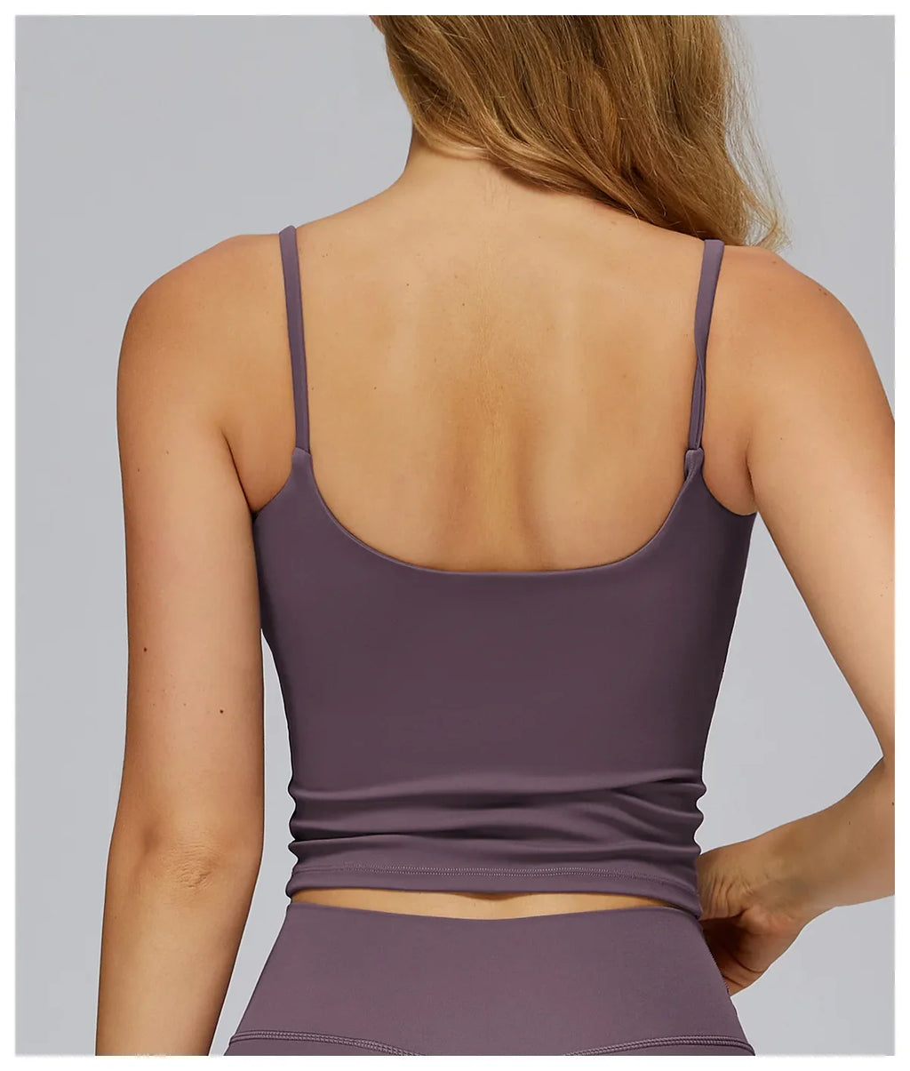 Running Underwear Sports Bra Women High Support Open Back Yoga Breathable Slim Fit Fitness Pilates Tank Top With Removable Pads