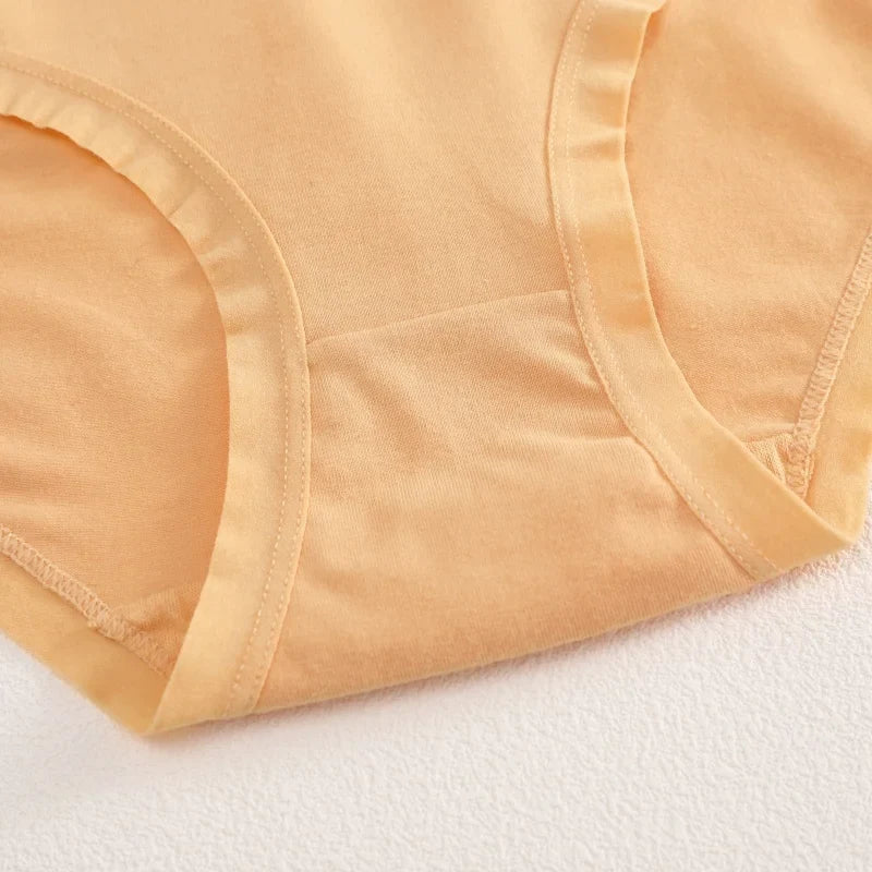 4Pcs/Set Women Cotton Briefs Seamless High Waist Breathable Underwear Female Stretch Comfortable Lingerie New solid color Panty