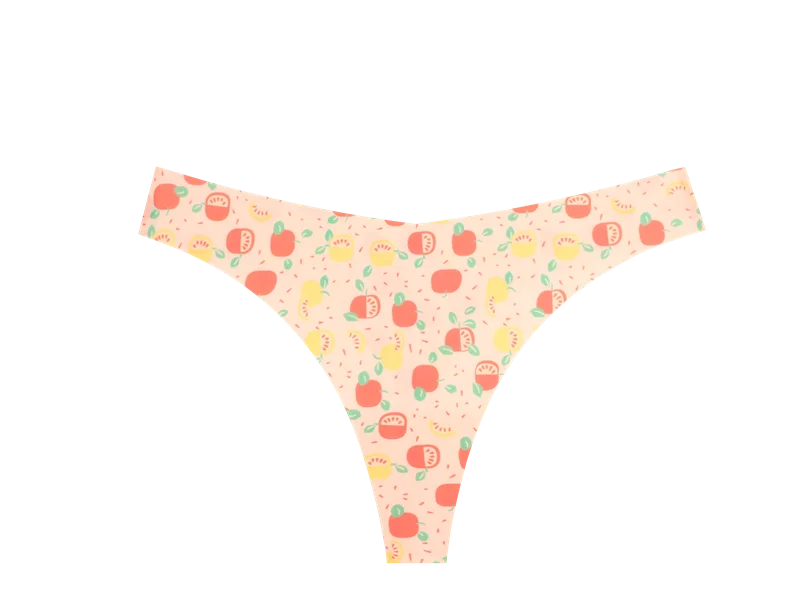3Pcs Ultra-thin Seamless G-string Women Thongs Sexy Sweet Fruit Low-waist Panties Ladies Soft Cute Thongs Female S-XL T-Back