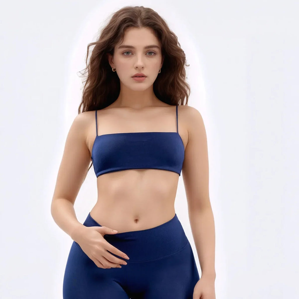 NCLAGEN Strappy Bra high Support Women Sports Top Push-up Thin Strap Beautiful Back Gym Clothes Breathable Workout Fitness Tank