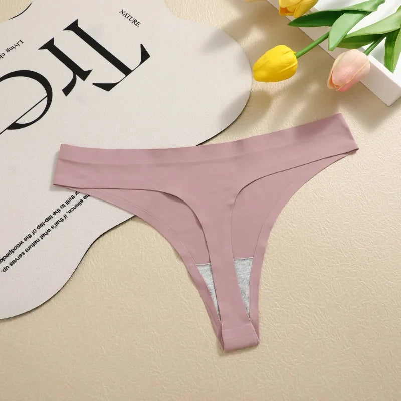 5Pcs/Set Seamless Ultra-thin panties Maillard Panties Women Ice Silk Underwear Sexy Panty Low Waist G-string Female Solid Panty