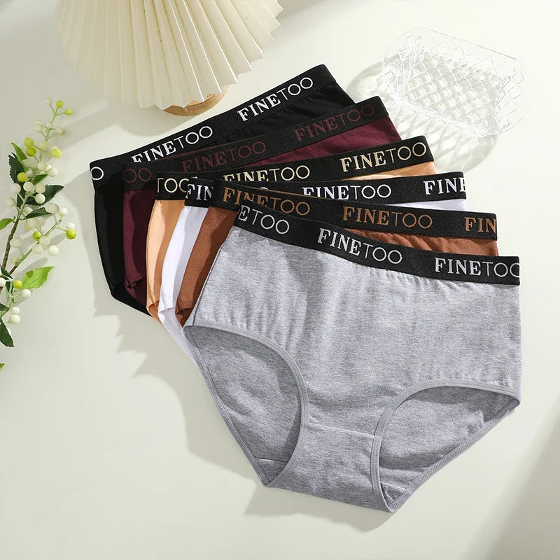 Finetoo 3Pcs/Set Women's Seamless Cotton Briefs Women Plus SizePanties Breathable Underwear Female Low Waist Soft Lingerie S-XXL