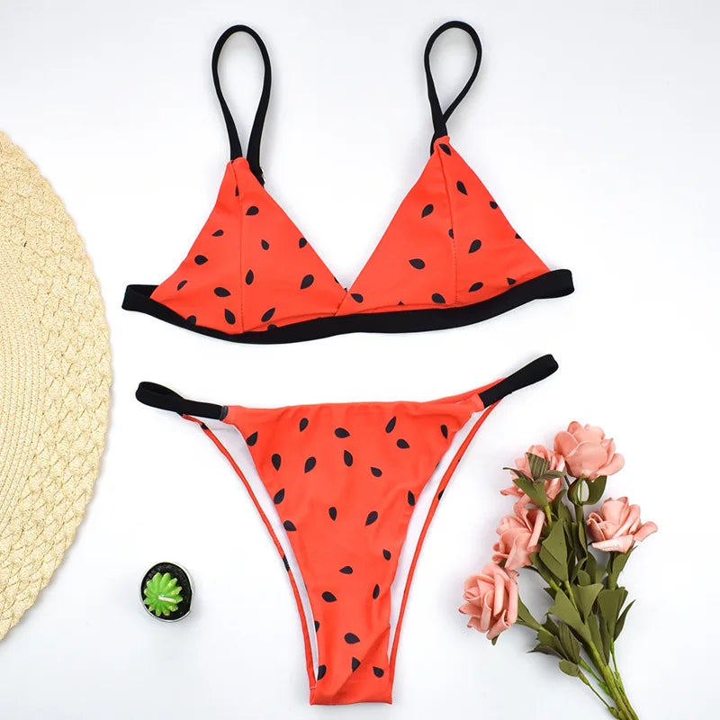 Triangle String Bikinis 2025 Halter Swimsuit Women Triangular Sexy Swimwear Female Bathers Bathing Swimming Swim Suit Beachwear