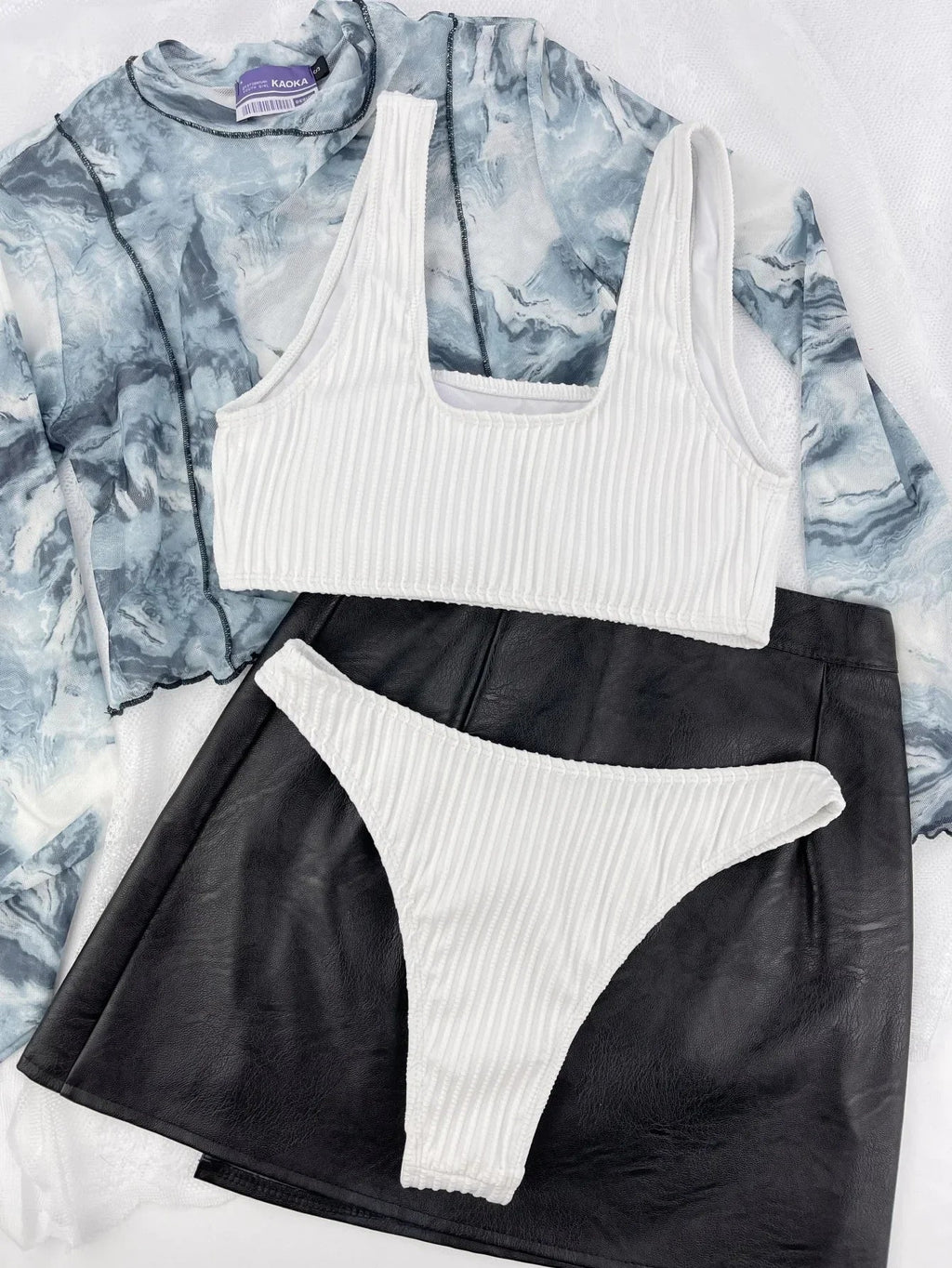 Bikini 2026 Sexy White Black Ribbed Push Up Micro Swimsuit Separate Woman Beach Bathing Suit Two Piece Swimwear Traje De Baño