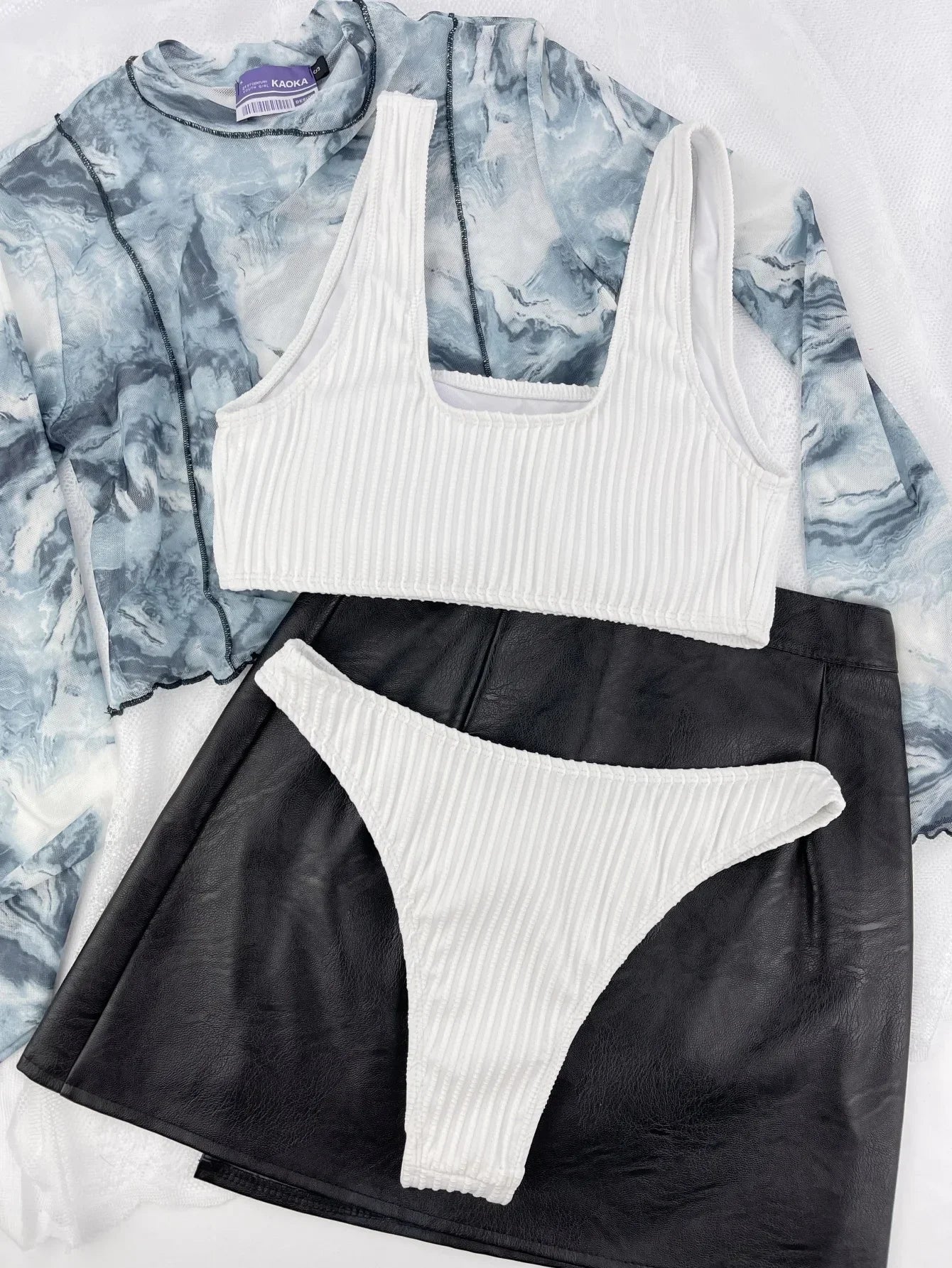 Bikini 2026 Sexy White Black Ribbed Push Up Micro Swimsuit Separate Woman Beach Bathing Suit Two Piece Swimwear Traje De Baño