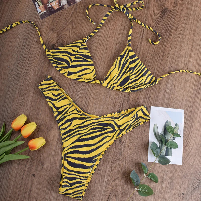 2025 Wild Print Bikini Set-Sexy Animal Print Swimsuit, Adjustable Ties & Cheeky Cut,Women's Beachwear,Bikinis de Mujer&купальник