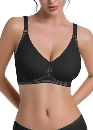 Women's Jelly Bra No Steel Ring Seamless Gathered Support 3 Pack Nylon Fabric Adjustable Shoulder Strap Invisible Cup Type