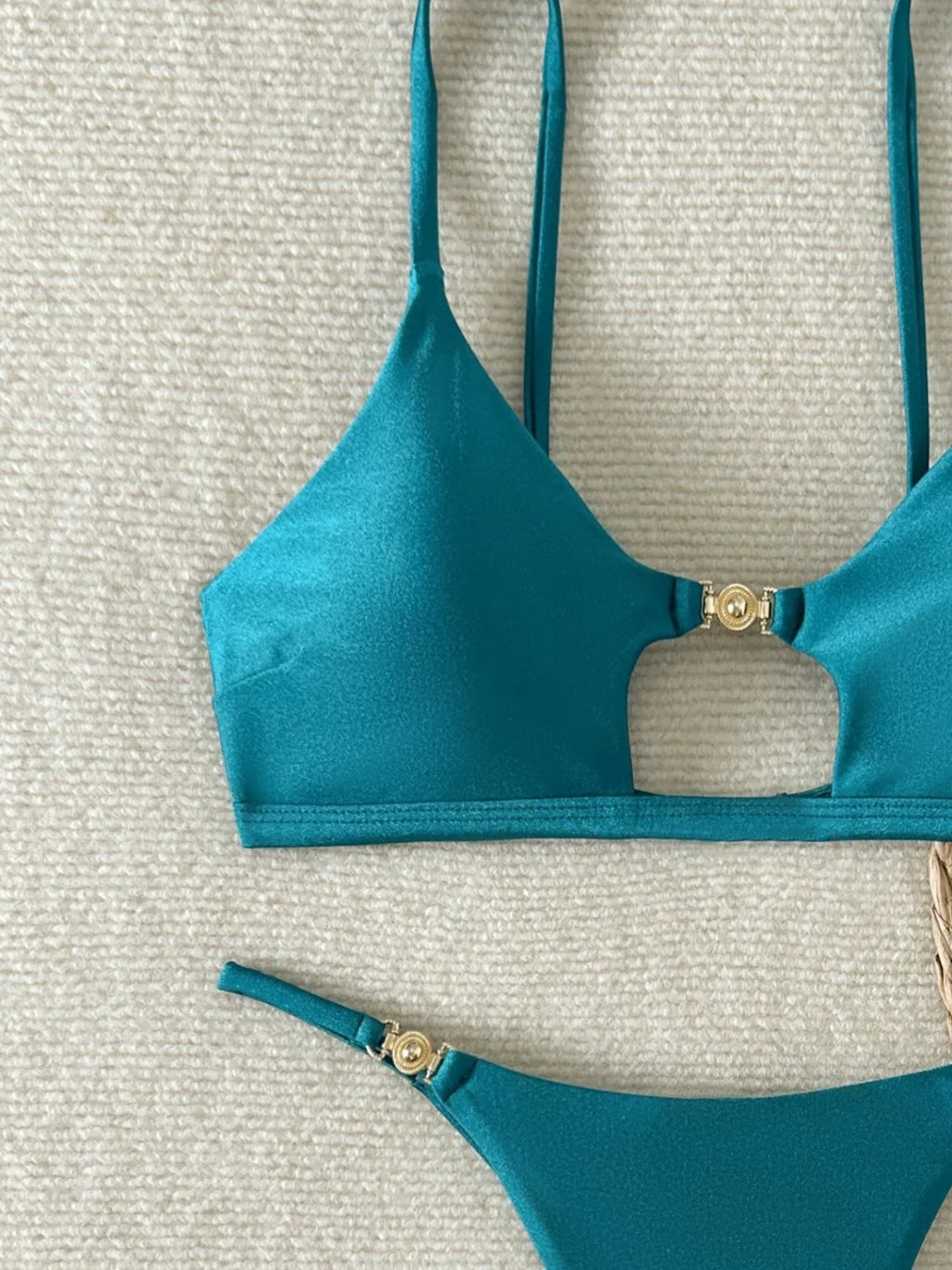 Sexy Thong Bikini 2026 Mujer Women Luxury Metal Ornament Hollow Out Push Up Micro Swimsuit Summer Bathing Suit Bathers Swimwear