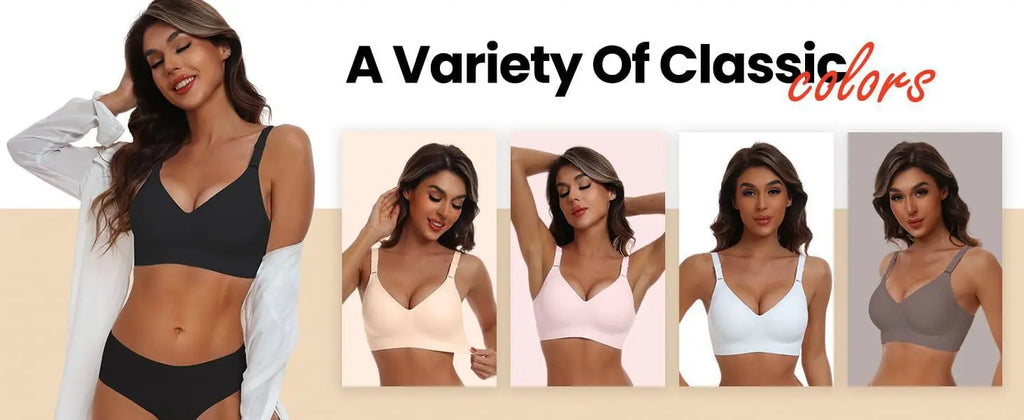 Women's Seamless Underwear 3/4 Cup and Thin Molded Cup Bra Wire-free Shaping Underwear Comfortable and Breathable Push Up
