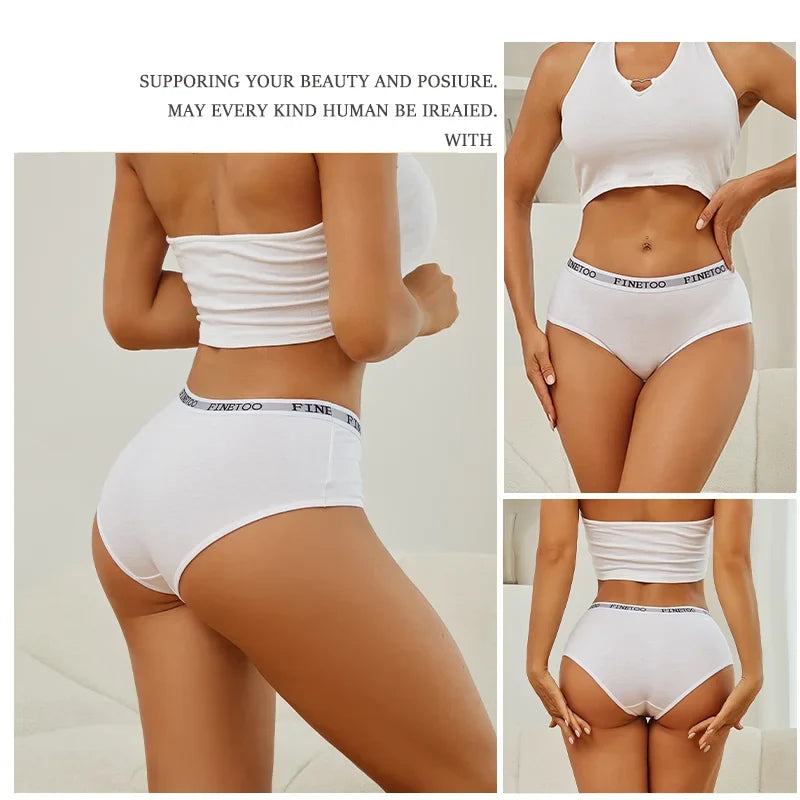 3Pcs Women's Cotton Briefs Letter Belt Underwear Women Panties Sexy Breathable Briefs Female Stretch Ladies Soft Lingerie