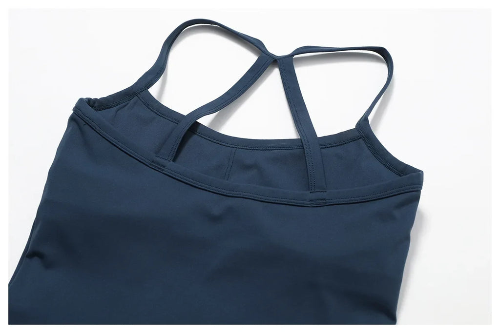 Strappy Sports Bra For Women Gym Workout Tops Sexy Yoga Bra Gather Fitness Push Up Training Running Female Sport Vest